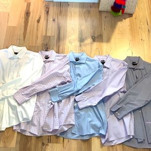 Lot of 5 Pronto Uomo Non Iron Dress Shirts- Size 17 1/2 34/35
